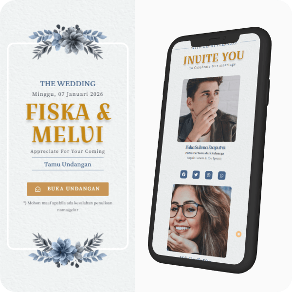 Contoh template undangan digital Minimalis Fresh Sweet