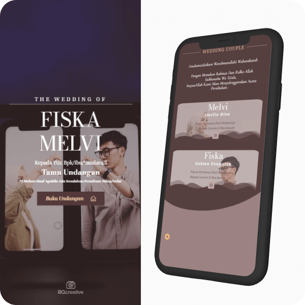 Contoh template undangan digital Minimalis Cream Choco