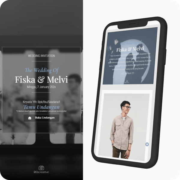Contoh template undangan digital Minimalis Dark Classic