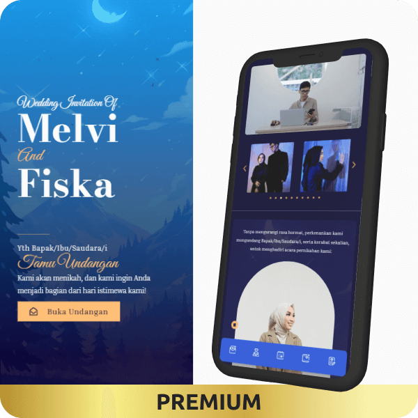 Contoh template undangan digital Premium Gold Sky High